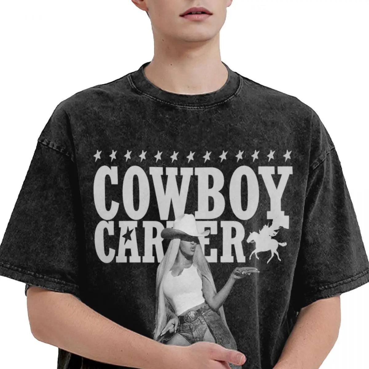 Cowboy Carter Tour – Camiseta Streetwear Beyoncé Unissex em Algodão