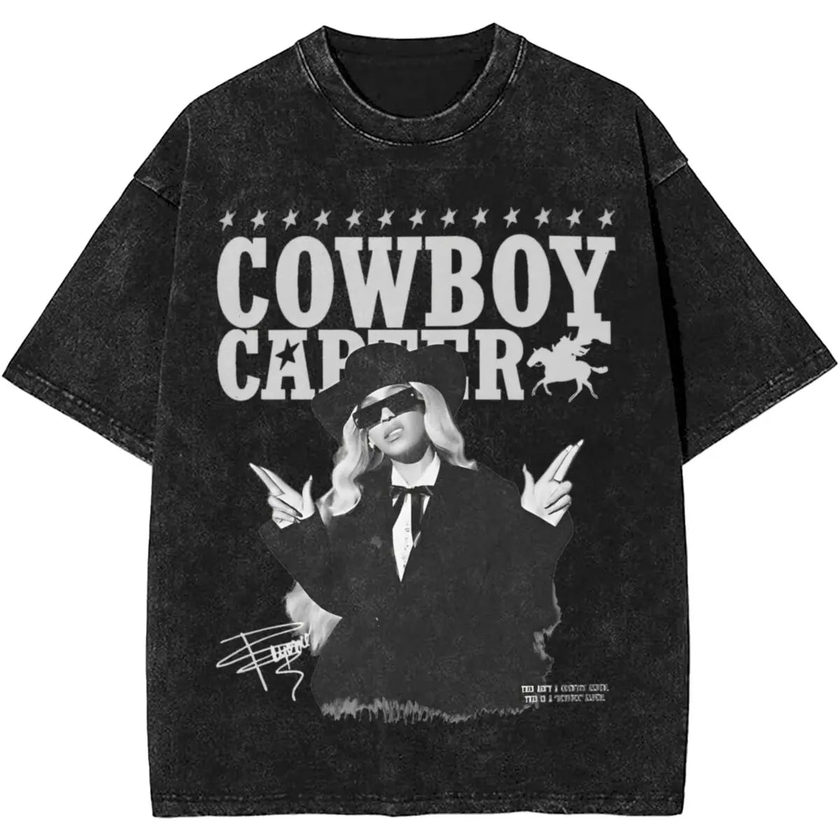 Cowboy Carter Tour – Camiseta Streetwear Beyoncé Unissex em Algodão