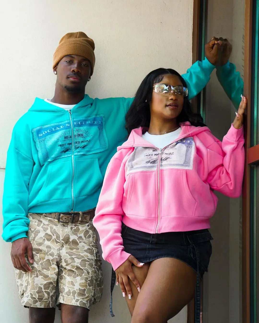 Casaco Zíper Oversized Streetwear Estampa Dinheiro Americano