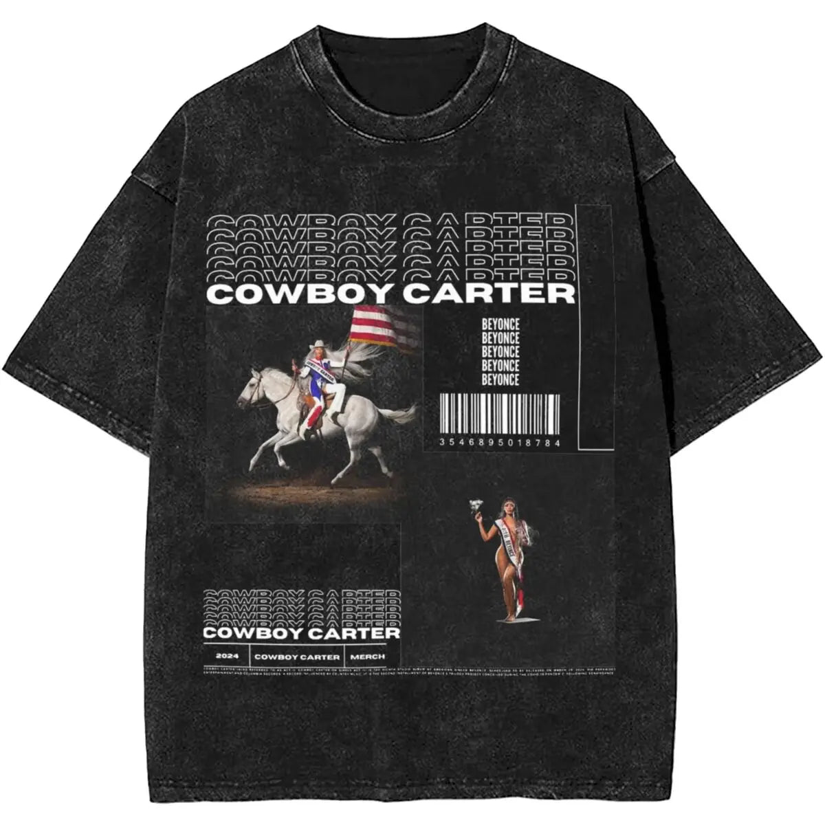 Cowboy Carter Tour – Camiseta Streetwear Beyoncé Unissex em Algodão