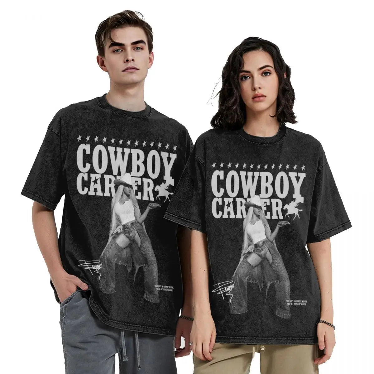 Cowboy Carter Tour – Camiseta Streetwear Beyoncé Unissex em Algodão