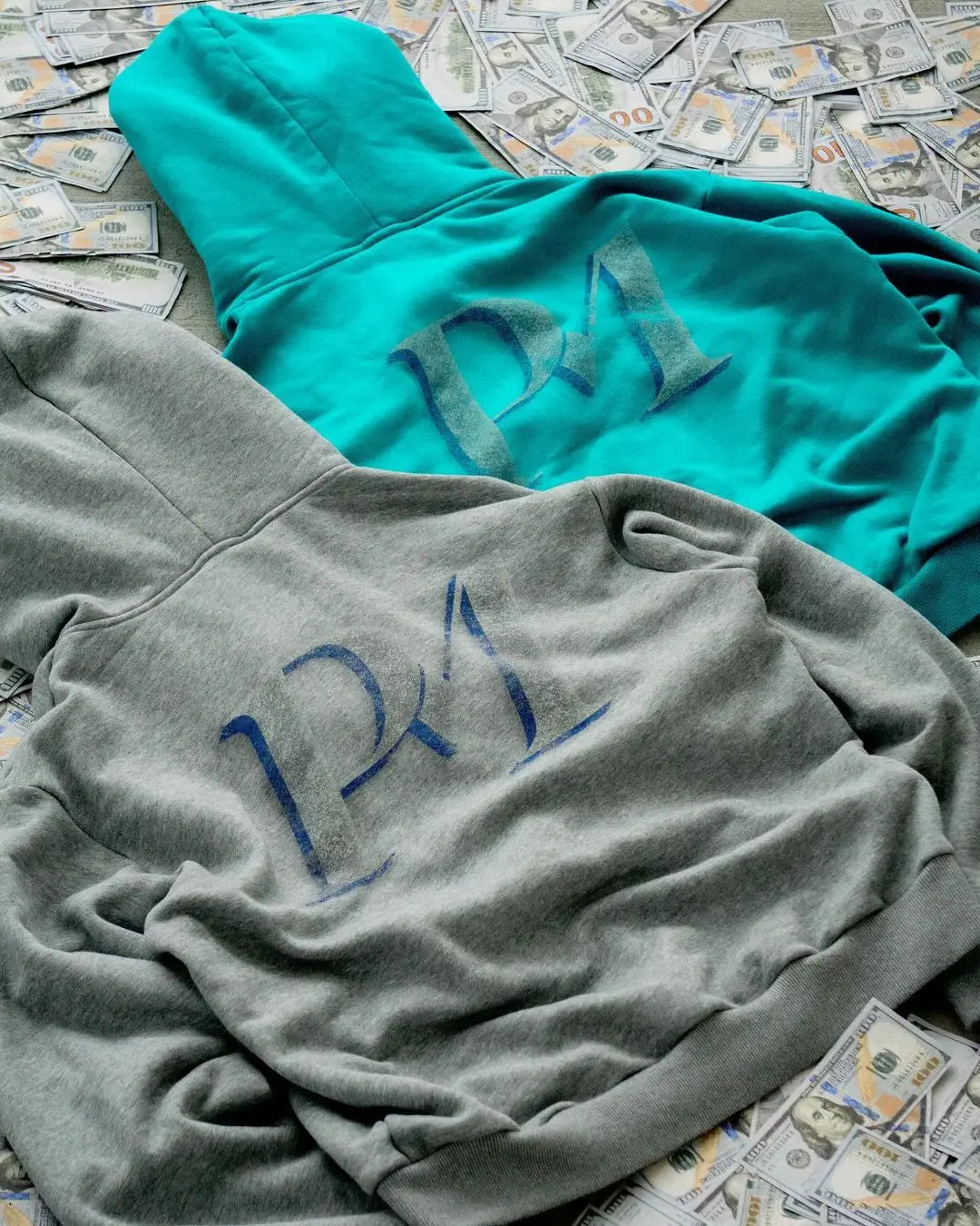 Casaco Zíper Oversized Streetwear Estampa Dinheiro Americano