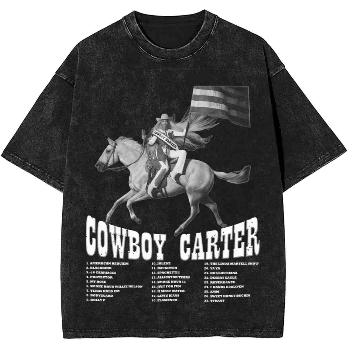 Cowboy Carter Tour – Camiseta Streetwear Beyoncé Unissex em Algodão