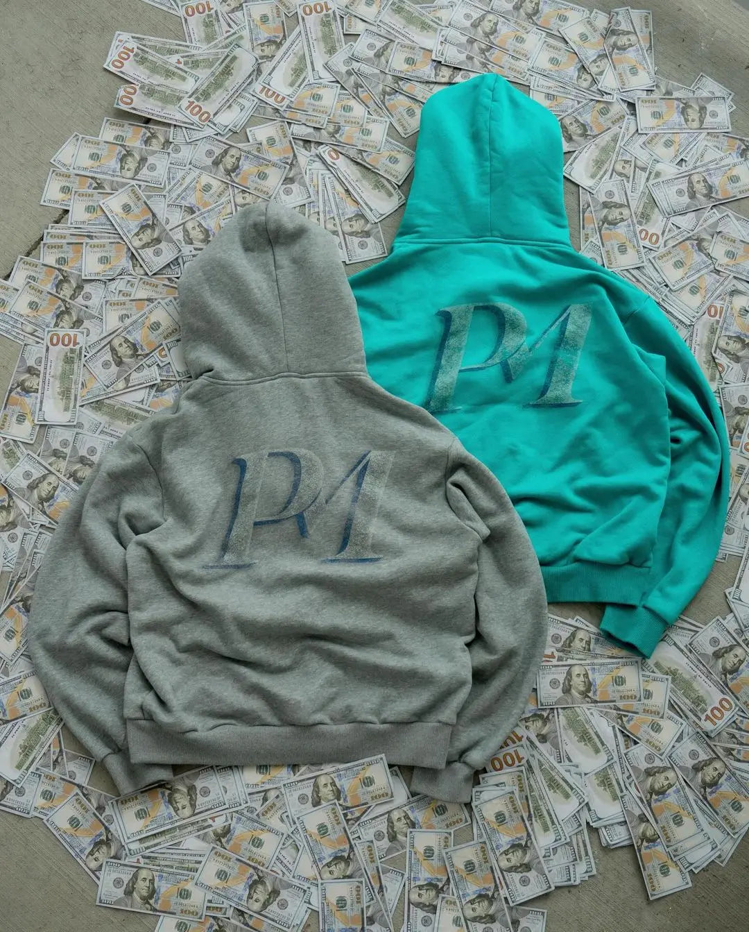 Casaco Zíper Oversized Streetwear Estampa Dinheiro Americano