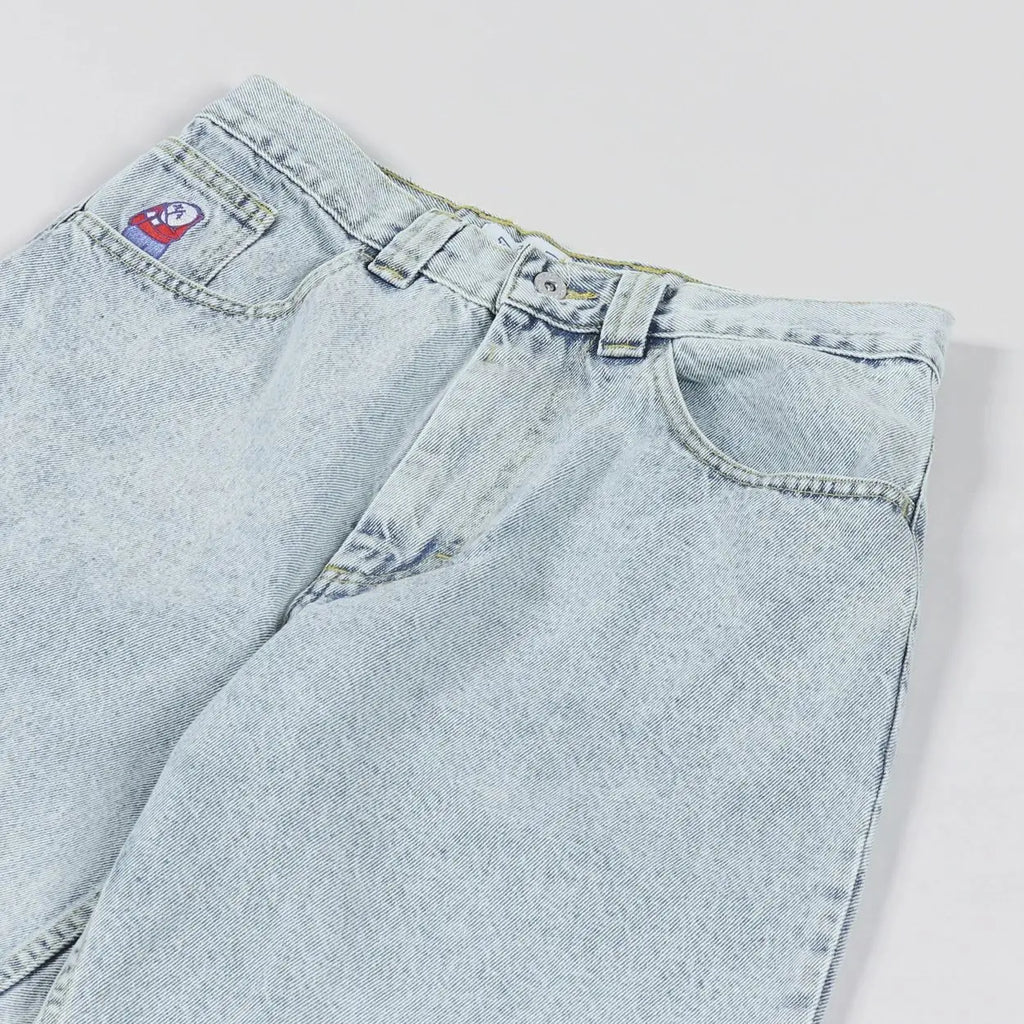 Bermuda Jeans Streetwear Y2K Oversized com Bordado Hip Hop