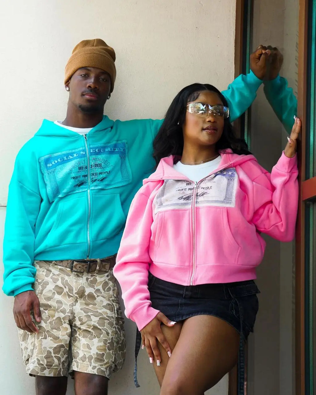 Casaco Zíper Oversized Streetwear Estampa Dinheiro Americano