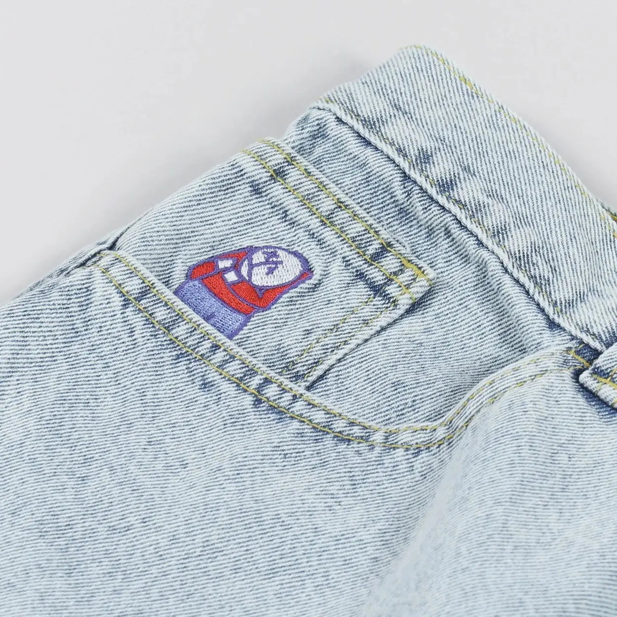 Bermuda Jeans Streetwear Y2K Oversized com Bordado Hip Hop