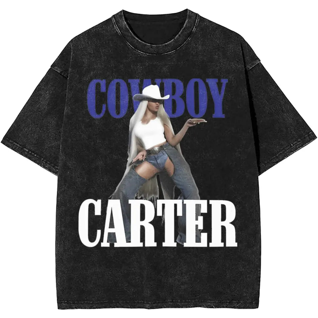 Cowboy Carter Tour – Camiseta Streetwear Beyoncé Unissex em Algodão