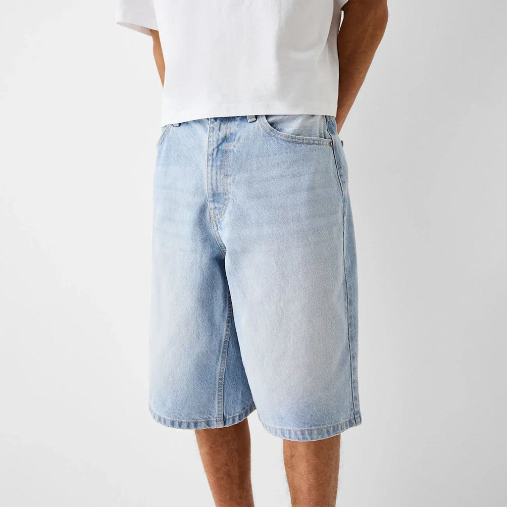 Bermuda Jeans Baggy Masculina Estilo Vintage Y2K Streetwear